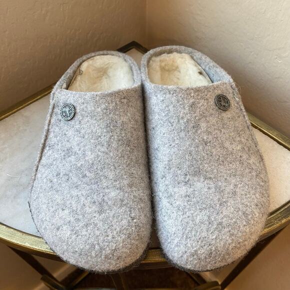 Birkenstock Zermatt Shearling Wool Gray Kids Childrens Sz 31 US 13 Slipper Mule - Picture 2 of 6